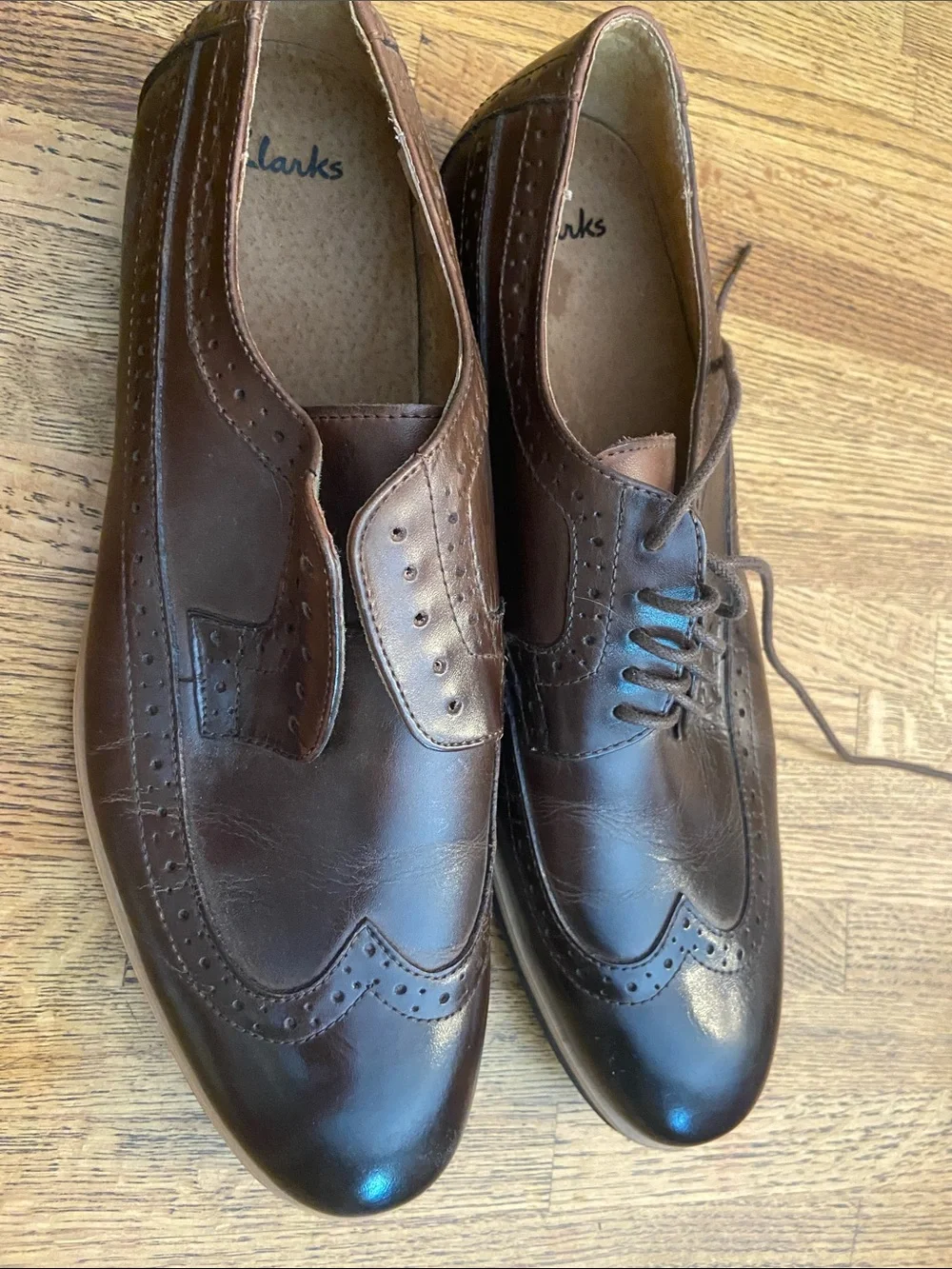 Clarks Men’s Dark Brown Leather Brogue Derbys